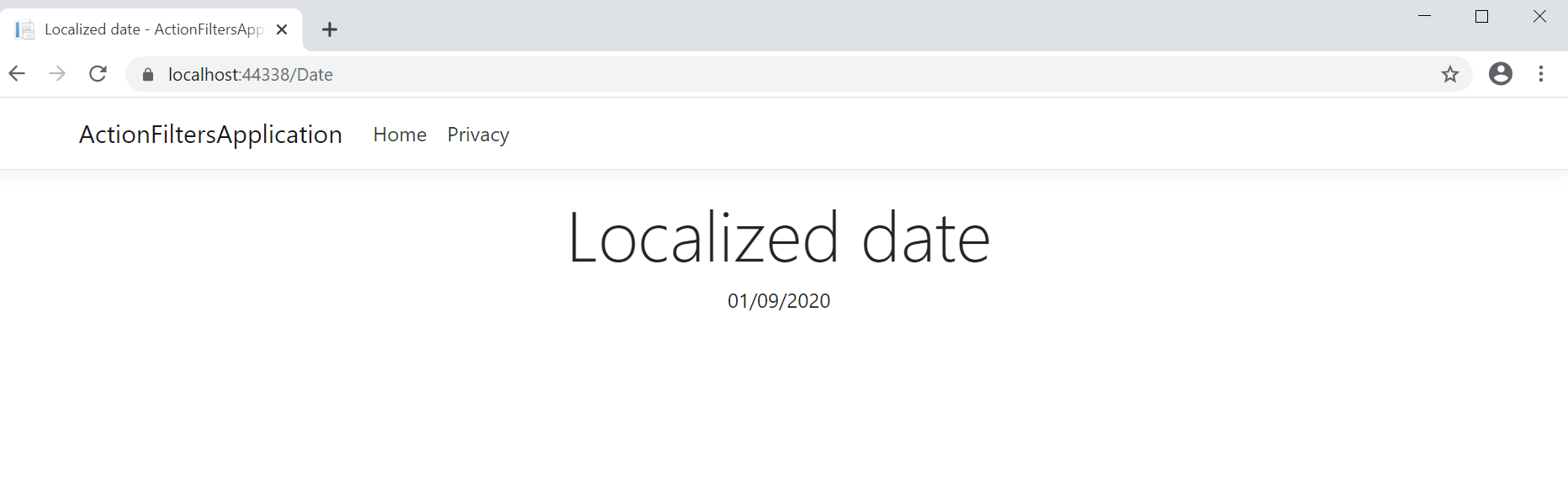 localized date